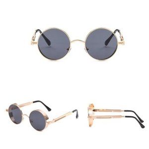 Gold High Fashion Transparent Sunglasses Round